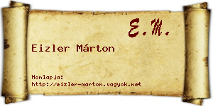 Eizler Márton névjegykártya